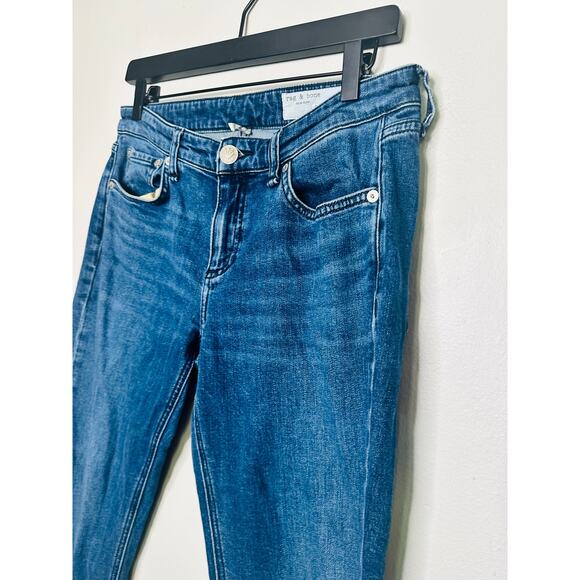 RAG & BONE Dark Wash Denim Dre Low Rise Subtle Cuff Boyfriend Jeans Size 26 - Picture 5 of 14